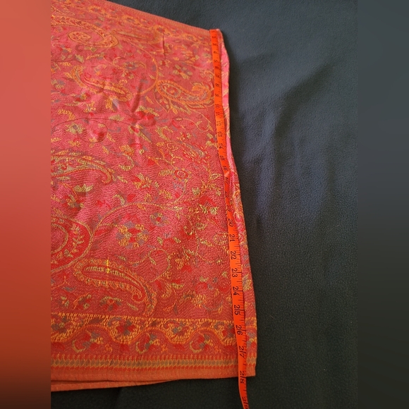 Bohemian Cashmere mix Wide Shoulder Shawl Paisley Flower hotpink/multico… - Picture 13 of 14